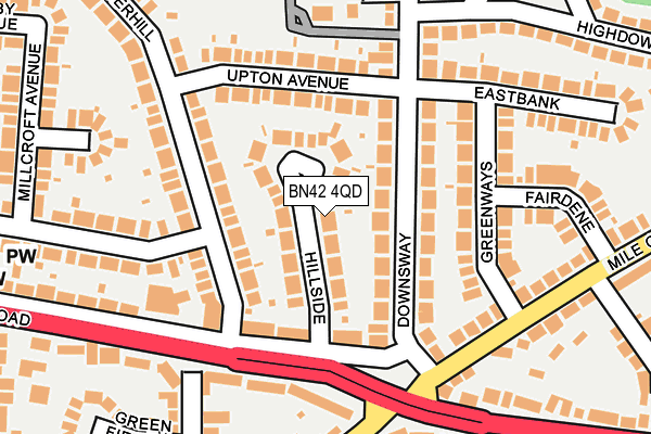 BN42 4QD map - OS OpenMap – Local (Ordnance Survey)