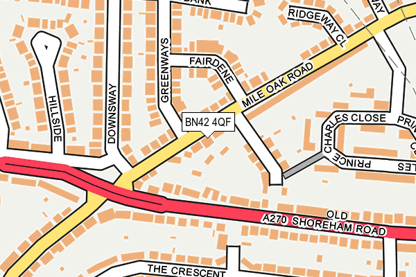 BN42 4QF map - OS OpenMap – Local (Ordnance Survey)