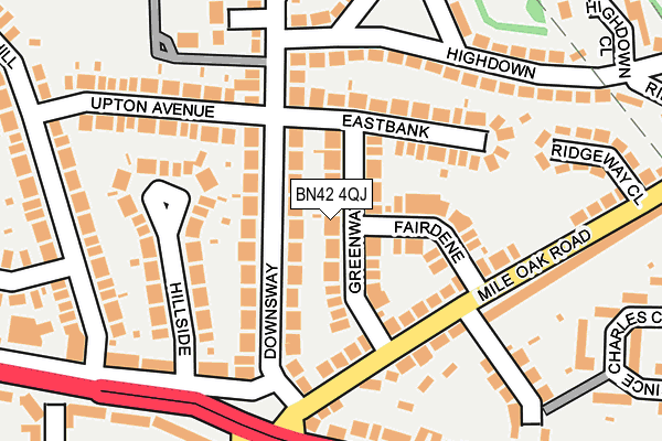 BN42 4QJ map - OS OpenMap – Local (Ordnance Survey)