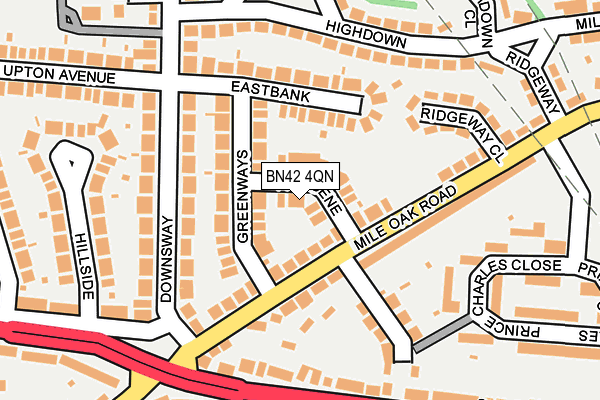 BN42 4QN map - OS OpenMap – Local (Ordnance Survey)