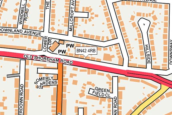 BN42 4RB map - OS OpenMap – Local (Ordnance Survey)