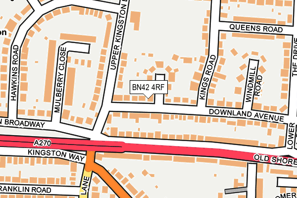 BN42 4RF map - OS OpenMap – Local (Ordnance Survey)