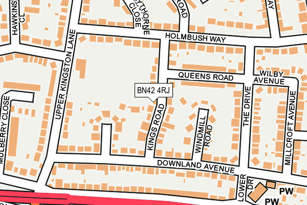 BN42 4RJ map - OS OpenMap – Local (Ordnance Survey)