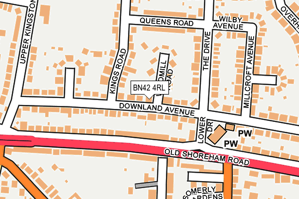 BN42 4RL map - OS OpenMap – Local (Ordnance Survey)