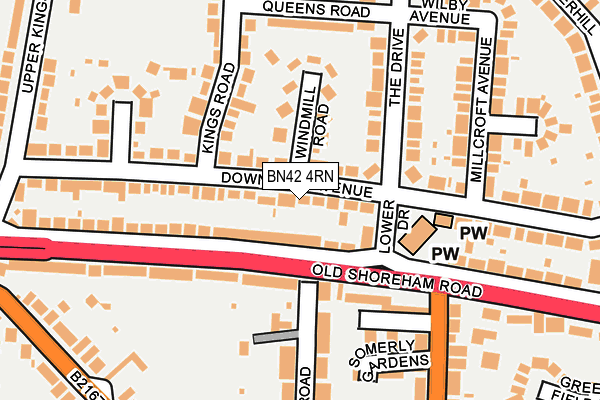 BN42 4RN map - OS OpenMap – Local (Ordnance Survey)