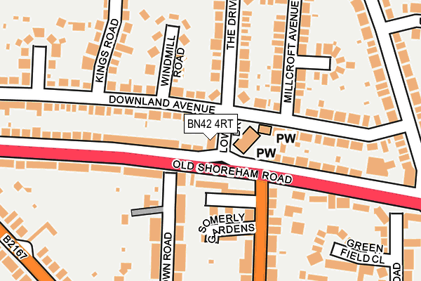BN42 4RT map - OS OpenMap – Local (Ordnance Survey)