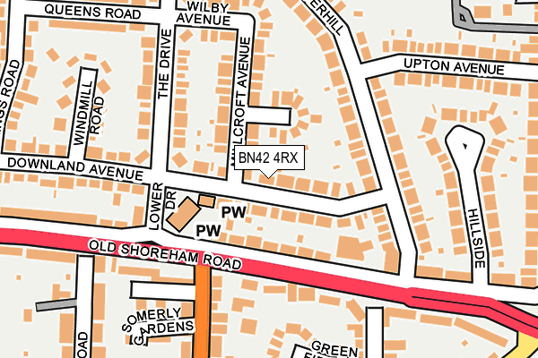 BN42 4RX map - OS OpenMap – Local (Ordnance Survey)