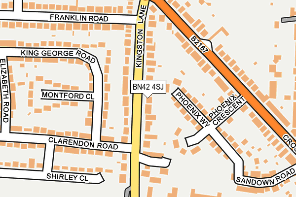 BN42 4SJ map - OS OpenMap – Local (Ordnance Survey)