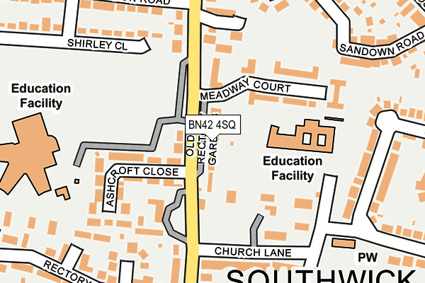 BN42 4SQ map - OS OpenMap – Local (Ordnance Survey)