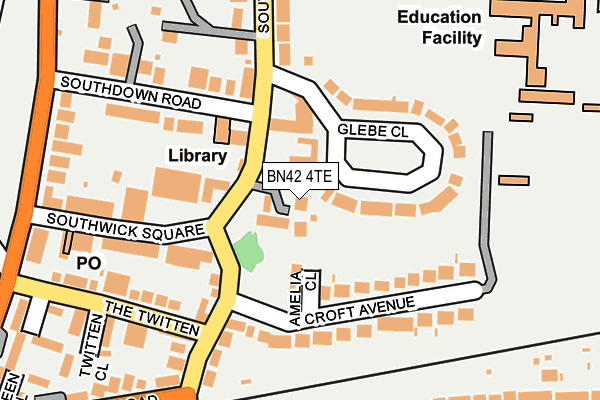 BN42 4TE map - OS OpenMap – Local (Ordnance Survey)