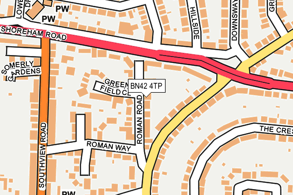 BN42 4TP map - OS OpenMap – Local (Ordnance Survey)