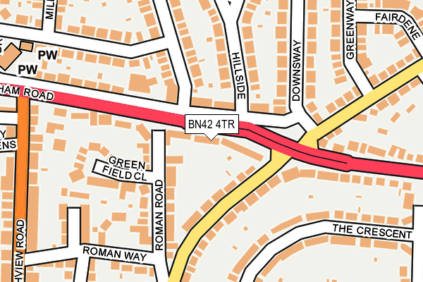 BN42 4TR map - OS OpenMap – Local (Ordnance Survey)