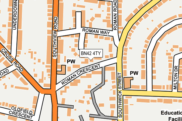 BN42 4TY map - OS OpenMap – Local (Ordnance Survey)