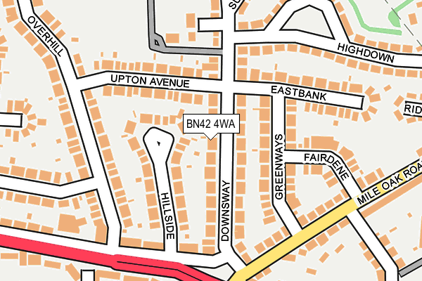 BN42 4WA map - OS OpenMap – Local (Ordnance Survey)