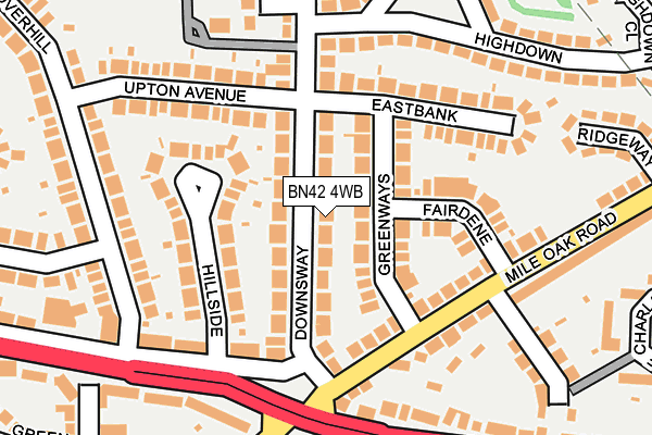 BN42 4WB map - OS OpenMap – Local (Ordnance Survey)
