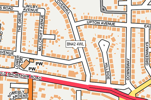 BN42 4WL map - OS OpenMap – Local (Ordnance Survey)
