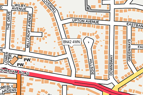 BN42 4WN map - OS OpenMap – Local (Ordnance Survey)