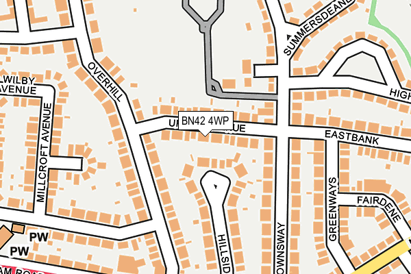BN42 4WP map - OS OpenMap – Local (Ordnance Survey)