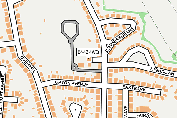 BN42 4WQ map - OS OpenMap – Local (Ordnance Survey)