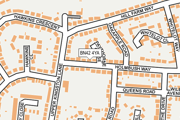 BN42 4YA map - OS OpenMap – Local (Ordnance Survey)