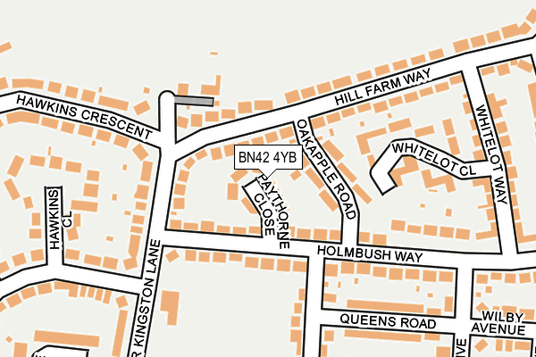 BN42 4YB map - OS OpenMap – Local (Ordnance Survey)