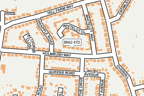 BN42 4YD map - OS OpenMap – Local (Ordnance Survey)