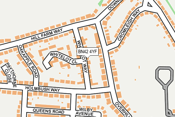 BN42 4YF map - OS OpenMap – Local (Ordnance Survey)