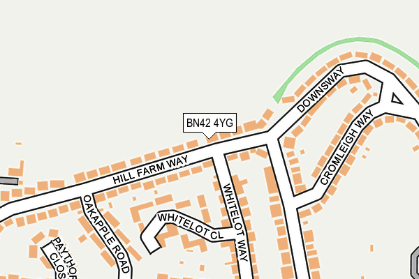 BN42 4YG map - OS OpenMap – Local (Ordnance Survey)