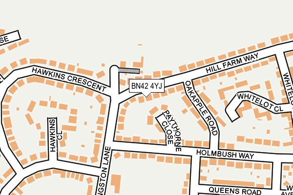 BN42 4YJ map - OS OpenMap – Local (Ordnance Survey)