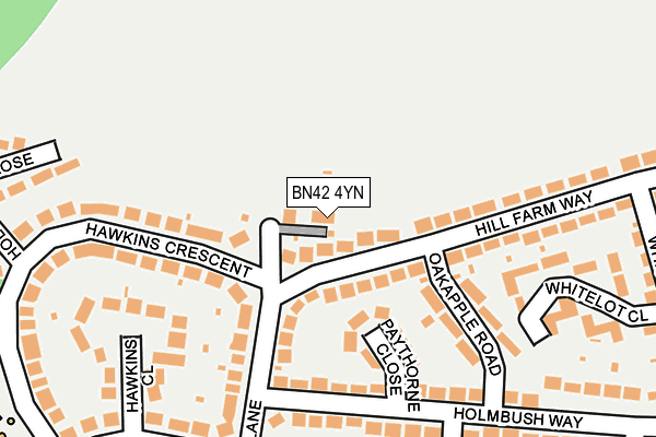 BN42 4YN map - OS OpenMap – Local (Ordnance Survey)