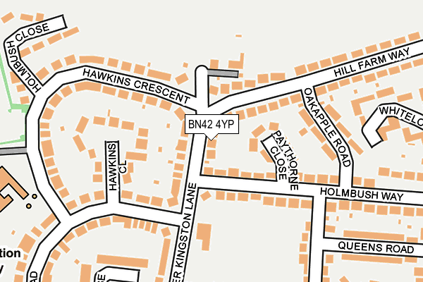 BN42 4YP map - OS OpenMap – Local (Ordnance Survey)