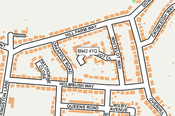 BN42 4YQ map - OS OpenMap – Local (Ordnance Survey)