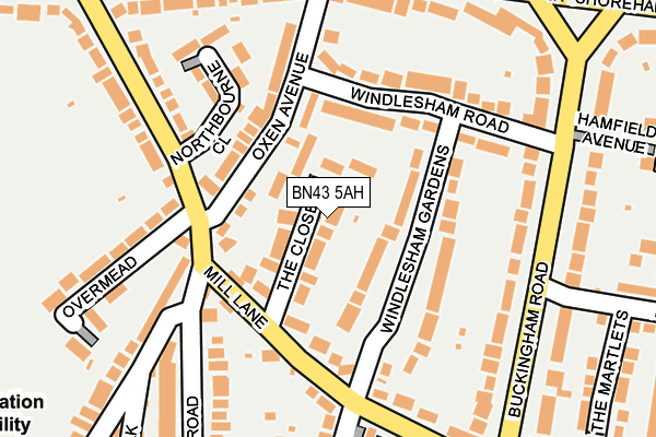BN43 5AH map - OS OpenMap – Local (Ordnance Survey)