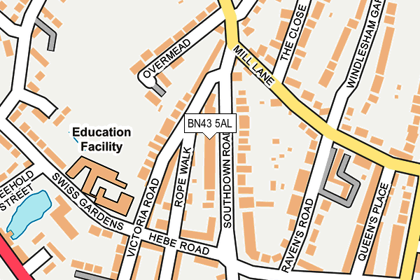 BN43 5AL map - OS OpenMap – Local (Ordnance Survey)