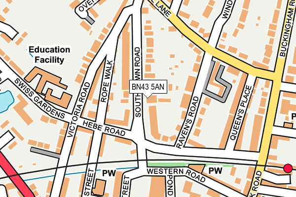 BN43 5AN map - OS OpenMap – Local (Ordnance Survey)