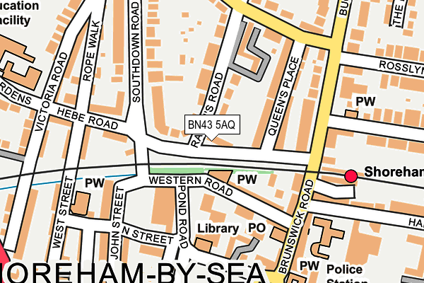 BN43 5AQ map - OS OpenMap – Local (Ordnance Survey)