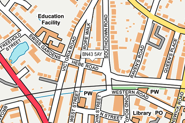 BN43 5AY map - OS OpenMap – Local (Ordnance Survey)