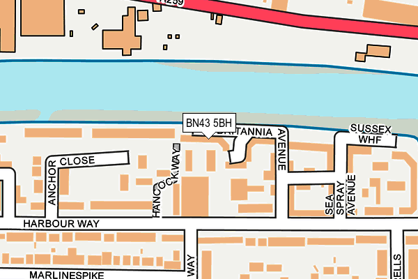 BN43 5BH map - OS OpenMap – Local (Ordnance Survey)