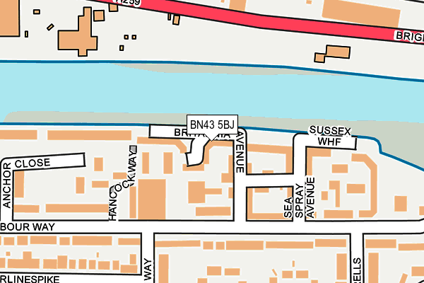 BN43 5BJ map - OS OpenMap – Local (Ordnance Survey)
