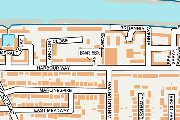 BN43 5BX map - OS OpenMap – Local (Ordnance Survey)