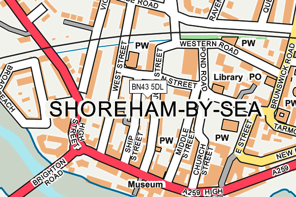 BN43 5DL map - OS OpenMap – Local (Ordnance Survey)