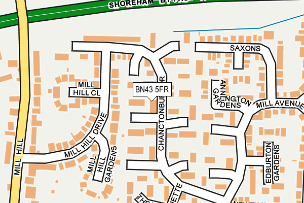 BN43 5FR map - OS OpenMap – Local (Ordnance Survey)
