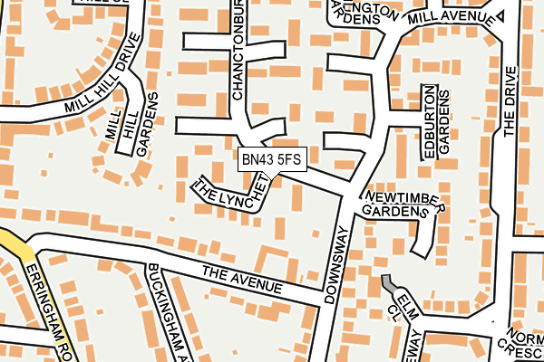 BN43 5FS map - OS OpenMap – Local (Ordnance Survey)