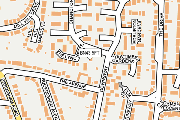 BN43 5FT map - OS OpenMap – Local (Ordnance Survey)