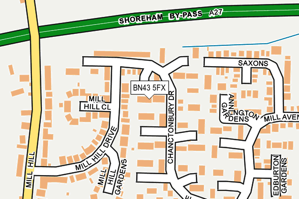 BN43 5FX map - OS OpenMap – Local (Ordnance Survey)