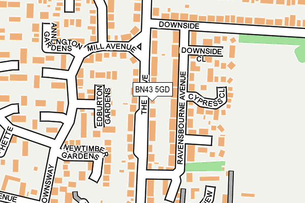 BN43 5GD map - OS OpenMap – Local (Ordnance Survey)