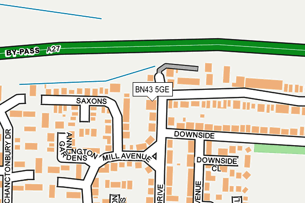 BN43 5GE map - OS OpenMap – Local (Ordnance Survey)