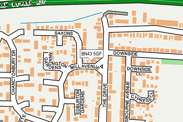 BN43 5GF map - OS OpenMap – Local (Ordnance Survey)