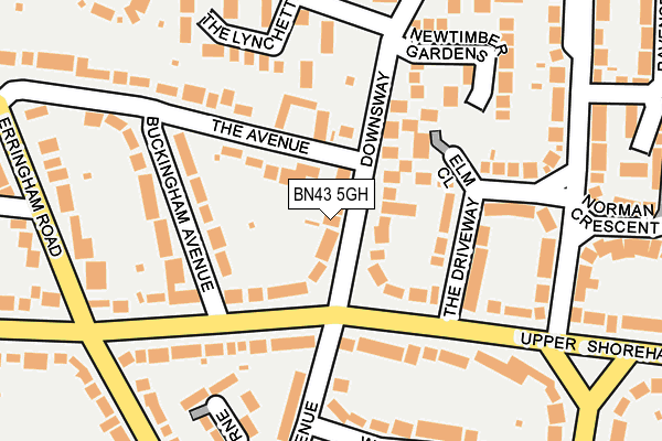 BN43 5GH map - OS OpenMap – Local (Ordnance Survey)