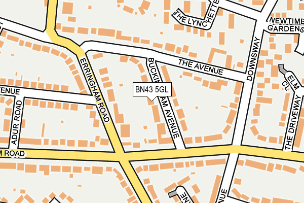 BN43 5GL map - OS OpenMap – Local (Ordnance Survey)